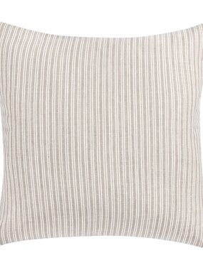NWT - Villa 75% linen 25% cotton pillow covers / cases PAIR tan stripe